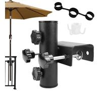 Générique Pied de Parasol Balcon, Support Parasol Balcon RéGlable pour Diamètre 25-38 mm, Attache Parasol Balcon en Métal pour Jardin, Terrasse, Balcon(Largeur maximale : 63 mm)