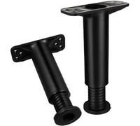 Générique Pied de Support pour Cadre de Lit Réglable en Plastique et Acier, Rehausseur Robuste 13-22 Cm, Protège Matelas, Lot de 2 Pièces pour Meubles