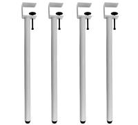 Générique Pieds De Bureau Réglables À Pince - Pieds Tubulaires De Support pour Établi Ou Table Basse - Fixation par Clips en F sans Perçage(Blanc,100cm/39.4in)