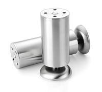 Générique Pieds De Canapé Et D'armoire en Acier Inoxydable De Rechange - avec Coupelles Réglables - Lot De 2 Pieds Support Bibliothèque Cadre Lit, avec des Vis(Argent,25cm)
