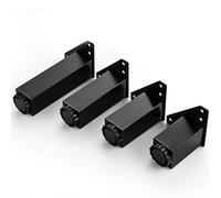 Générique Pieds De Canapé-lit, Bureau Ou Table Haute Résistance - Réglage De La Hauteur : 1,5 Cm - Lot De 4 - Installation Facile/Accessoires Inclus(Noir,25cm/9.8in)