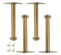Générique Pieds De Commode en Acier Inoxydable | Pied Rechange pour Meubles en Métal, avec Coupelles Réglables, Installation Rapide Capacité Charge 200 Kg(Gold,28cm)