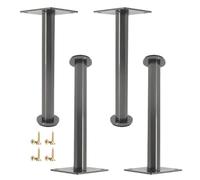 Générique Pieds De Commode en Acier Inoxydable | Pied Rechange pour Meubles en Métal, avec Coupelles Réglables, Installation Rapide Capacité Charge 200 Kg(Gray,25cm)