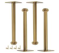 Générique Pieds De Commode en Acier Inoxydable | Pied Rechange pour Meubles en Métal, avec Coupelles Réglables, Installation Rapide Capacité Charge 200 Kg(Gold,40cm)