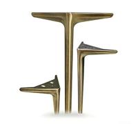 Générique Pieds De Meubles Couleur Champagne | Ensemble De 4 en Métal Pied Rechange Triangulaires Support Commode | avec Vis | pour Fauteuil, Lit Et Armoire(15cm)