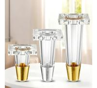 Générique Pieds De Meubles Cuisine Transparents, avec Vis Et Embouts Antidérapants, pour Table De Chevet Commode - Lot De 4 Pieds Remplacement Canapé Meubles(Gold,8cm/3.1in)