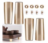 Générique Pieds De Meubles Dorés en Métal Pied Support Canapé, avec Vis Et Coupelles, Lot De 4, Table Basse Pièces De Rechange pour Commode, Chaise, Lit(3cm)