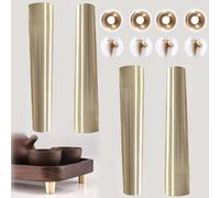 Générique Pieds De Meubles Dorés en Métal Pied Support Canapé, avec Vis Et Coupelles, Lot De 4, Table Basse Pièces De Rechange pour Commode, Chaise, Lit(8cm)