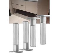 Générique Pieds de Meubles en Acrylique Transparent, Pieds de Support Ronds réglables en Cristal for Meuble TV de vanité de Salle de Bain, Lot de 4(15cm,Diameter 4.8cm)