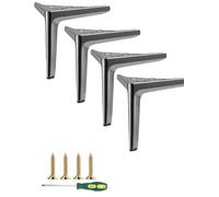 Générique Pieds de Meubles en métal 4 pièces, Pieds de Meubles triangulaires Robustes, Pieds de Commode de Remplacement for lit, Table, Armoire, Chaise de canapé(Gunmetal Black,Height 3.2")