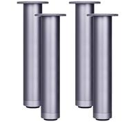 Générique Pieds de Meubles Gris 4 Pièces Hauteur Réglable 8-30 cm, Ø30 Mm, Pieds de Canapé, Pieds Armoire Carrés, Pieds de Table Basse, Pieds de Table, Aluminium avec Vis - 36 cm / 14,2 Pouces.