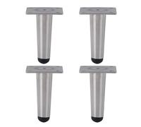 Générique Pieds de Meubles Lot de 4 Pieds de Table Coniques en Métal Argenté, Hauteur 10-72 cm, pour Meuble TV, Canapé, Armoires, Galvanisés avec Vis, 20 cm
