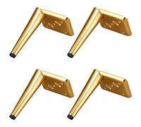 Générique Pieds de Meubles Lot de 4 Pieds de Table Coniques en Métal Doré, Hauteur 13-20 cm, pour Meuble TV, Canapé, Armoires, Galvanisés avec Vis, 20 cm