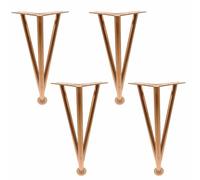 Générique Pieds De Meubles Robustes en Forme D'épingle À Cheveux - Pied Réglables pour Table Basse - Structure Triangulaire - Acier Inoxydable - Pieds pour Canapé Et Armoire(Brass,30cm/11.8in)