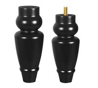 Générique Pieds De Meubles Vintage en Bois Massif pour Canapé Lit, Fauteuil, Commode - Pieds De Rechange Universels avec Vis Et Boulons M8, Plaque De Fixation Et Vis Incluses(Black-a,11.4cm/4.5in)