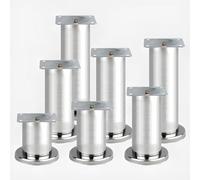 Générique Pieds De Support Argent Commode avec Vis Et Base Antidérapante en Caoutchouc, Ensemble De 4 Pieds Meubles Rechange Robustes en Métal pour Canapé Et Lit(8 * 7.5cm)