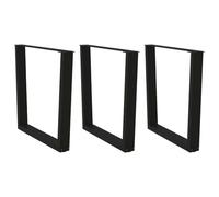 Générique Pieds de Table à Manger en V 3 pièces Noir 90 x 72-73 cm Acier thermolaqué avec Patins réglables et vis pour Fixation au Plateau
