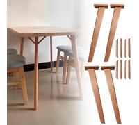 Générique Pieds De Table en Bois Inclinés avec Renforts en Forme De Branches Et Visserie De Montage - Pieds De Rechange pour Bureau, Banc Et Chaise(71.5cm/28in)