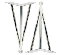 Générique Pieds de Table en Épingle À Cheveux pour Meubles - Lot de 2 Pied Bureau en Métal, Capacité Charge de 500 Kg, Pieds Banc Support - Différentes Tailles(Argent,38cm)