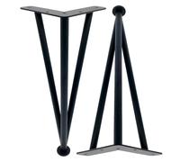 Générique Pieds de Table en Épingle À Cheveux pour Meubles - Lot de 2 Pied Bureau en Métal, Capacité Charge de 500 Kg, Pieds Banc Support - Différentes Tailles(Noir,20cm)