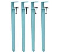 Générique Pieds de Table réglables en métal pour Table Basse DIY, 4 Pieds de Table en Forme de F, en Fer avec Protection et clé Allen, 71 cm, Bleus, pour Console de Salle à Manger, installat