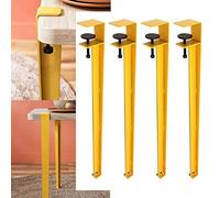 Générique Pieds de Table réglables en métal pour Table Basse DIY en Forme de F avec Coussin de Protection et clé Allen en Fer 40 cm Jaune