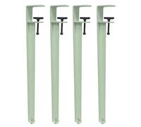 Générique Pieds de Table réglables en métal pour Table Basse, Salle à Manger, Bureau, Console, Lot de 4, Pieds de Table en Forme de F avec Protection et clé Allen, 40 cm, Vert