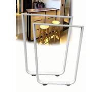 Générique Pieds de Table réglables Robustes, Pieds de Meubles en métal en Fer for îlot de Cuisine, comptoir de Bar, Bureau, Armoire - Pied de Support Unique avec Patins(Cream,40x72.5cm)