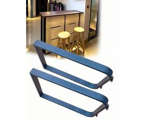 Générique Pieds de Table réglables Robustes, Pieds de Meubles en métal en Fer for îlot de Cuisine, comptoir de Bar, Bureau, Armoire - Pied de Support Unique avec Patins(Black,70x72.5cm)