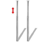 Générique Pieds de Table télescopique 2 pcs Chrome 710 mm - 1100 mm,Meubles,Accessoires pour Tables,Pieds de Table,Argent,3.85KG,242151