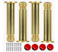 Générique Pieds Meubles De Cuisine, Ensemble De 4 Pieds Ronds en Métal Rechange pour Canapé, Commode, Chaises, Bureau, Table Et Armoires, avec Base Réglables(Gold,12-16cm)
