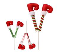 Générique Pieds pour Sapin de Noël, Pieds pour Noël, Cime d’Arbre à Petites Jambes, Ornements d'arbre de 3 avec Fil Fixe, Pics de Jambes en Peluche rayés pour fête