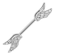 Générique Piercing téton Téton sein poitrine strass blanc bijou aile d ange boucle barre droite tige intime piercing anneau bague inoxy
