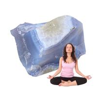 Générique Pierre Brute d'Agate Bleue - Spécimen Naturel de Minéral | Roche de Non Polie | Gros Fragments d'Agates pour Décoration Intérieure - Groupe de Pierres de Méditation - pour Aquarium et