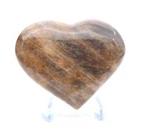 Générique Pierre de Lune : Coeur de 215 grammes et 85 millimètres, Minéral Microcline de Madagascar, Minéral véritable, Produit Unique, Objet d'art minéral, Pierre de spiritualité