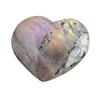 Générique Pierre de lune en forme de cœur - décorative de lune de lune en violet naturel décoratif | Pocket Moon Stone for Arts, Crafts, Collectible Crystal pour faire des bijoux, méditation