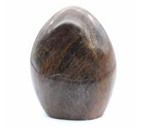 Générique Pierre de Lune Noire Naturelle de 400 grammes et 90 millimètres, Minéral Microcline de Madagascar, 100% Naturelle, Un Seul modèle, Minéral décoratif, Pierre Porte-Bonheur