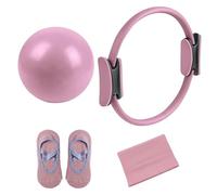Générique Pilates Essential Kit, Pilates Kit, Magic Circle Pilates Ring, with Soft Pilates Ball, Long Resistance Bands and Pilates Grip Socks, for Home Workouts (Pink)