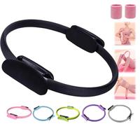 Générique Pilates Ring Fitness Trainer, 2025 New Pilates Circle Ring 14.96" Yoga Rings Magic Circle with Dual Padded Handles, for Toning Arms, Legs Men and Women (Black)