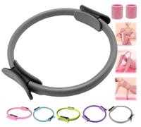 Générique Pilates Ring Fitness Trainer, 2025 New Pilates Circle Ring 14.96" Yoga Rings Magic Circle with Dual Padded Handles, for Toning Arms, Legs Men and Women (Gray)
