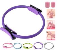 Générique Pilates Ring Fitness Trainer, 2025 New Pilates Circle Ring 14.96" Yoga Rings Magic Circle with Dual Padded Handles, for Toning Arms, Legs Men and Women (Purple)