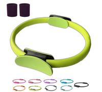 Générique Pilates Ring Fitness Trainer, Pilates Ring Magic with Double Padded Handles, Pilates Ring Fitness Circle 14.96" Yoga Rings Magic Circle, for Toning Arms, Legs Men and Women (Green)