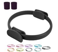 Générique Pilates Ring Fitness Trainer, Pilates Ring Magic with Double Padded Handles, Pilates Ring Fitness Circle 14.96" Yoga Rings Magic Circle, for Toning Arms, Legs Men and Women (Black)