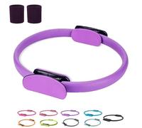 Générique Pilates Ring Fitness Trainer, Pilates Ring Magic with Double Padded Handles, Pilates Ring Fitness Circle 14.96" Yoga Rings Magic Circle, for Toning Arms, Legs Men and Women (Purple)
