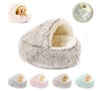 Générique Pilcozi Lit Chien, pour Chat Et Petit AntidéRapant, en Peluche Douce, Lavable en Machine pour Un Confort Hivernal, Transformez L’Hypervigilance en Sommeil Profond (Café,L)