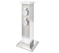Générique Pilier de Prise de Jardin Acier Inoxydable,Quincaillerie, Accessoires électriques, Prises de Courant, Argent (Poids 1.55KG)