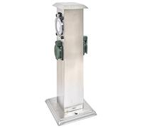 Générique Pilier de Prise de Jardin avec minuterie Acier Inoxydable,Accessoires électriques,Prises de courant-41237
