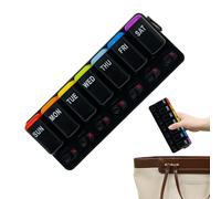 Générique Pillulier - Boîtier 7 Jours pour Voyage - Boitier Portable Compartiments Supplements Quotidiens Huile Poisson Voyage - Usage Journalier