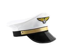 Générique Pilot Captain Hat Airline - Aviation Costume Cap Set, Classic Uniform Headwear Accessory, Role Play Dress Up Item for Women Men Halloween Cosplay Use | Stylish Themed Celebration Outfit