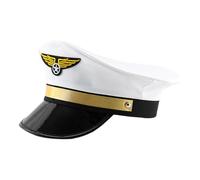 Générique Pilot Captain Hat Airline Costume Pilot chapeau d'avion Capo Pilot pour cosplay offre un confort et un réglage de l'usure toute la journée à la recherche de couvre-chefs pour le costume de